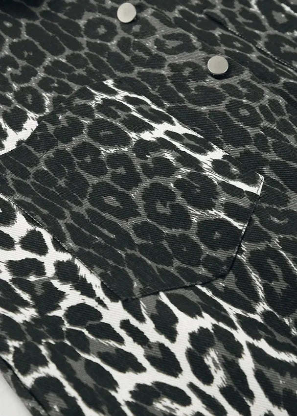 Tigra Leopar Desenli Oversize Ceket