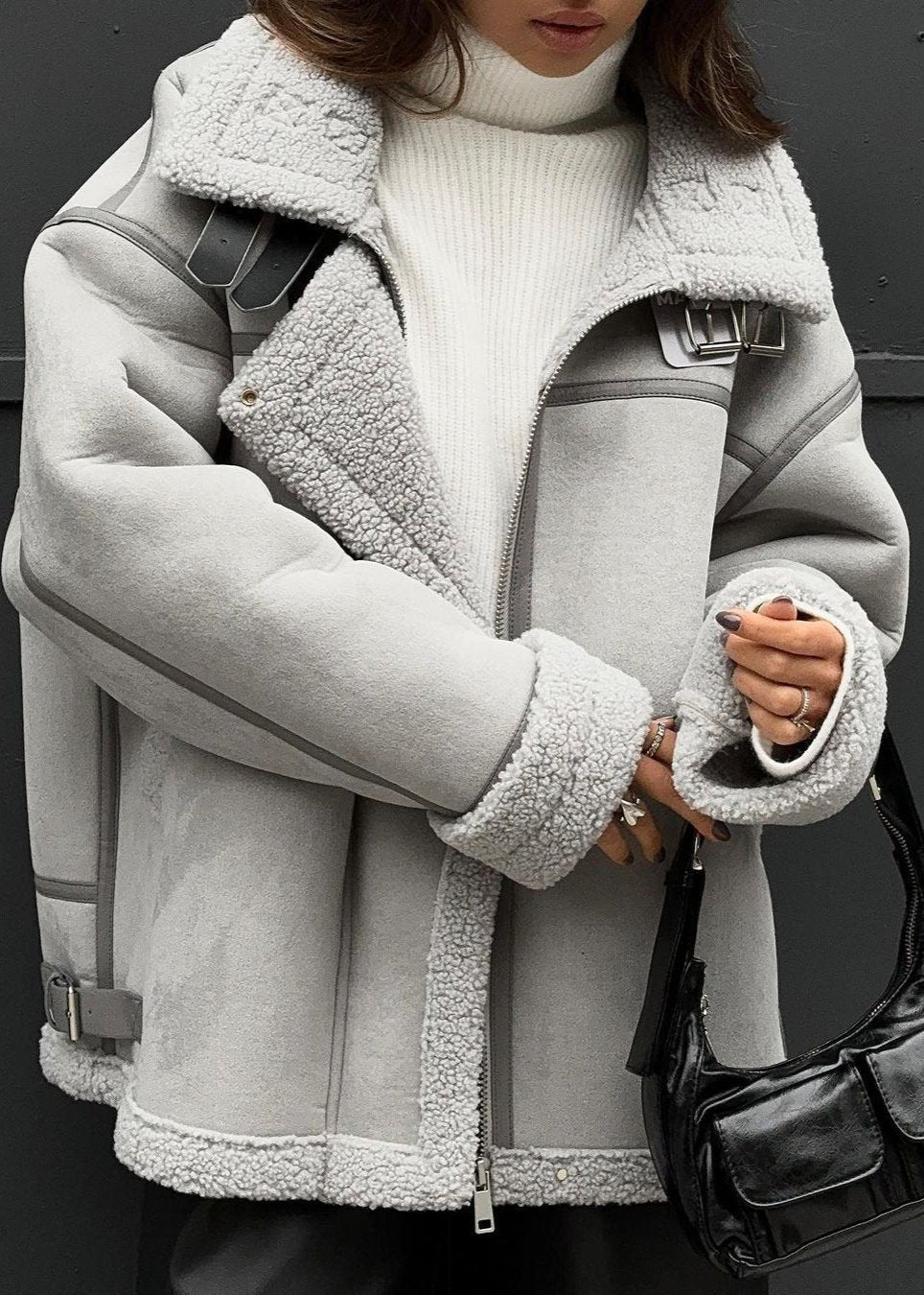 Sokak Şıklığı Kürklü Aviator Ceket