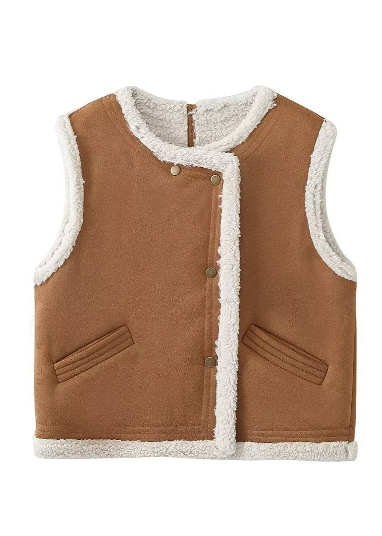 Cozy Kuzu Yünü Detaylı Yelek