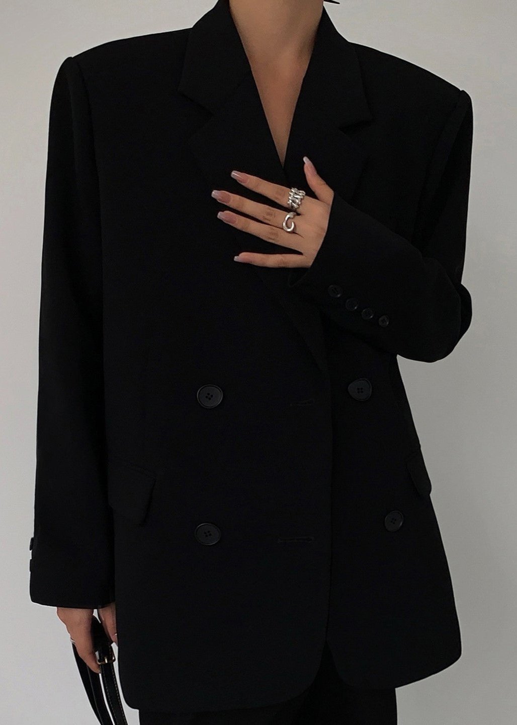 Kadın Büyük Beden Siyah Blazer
