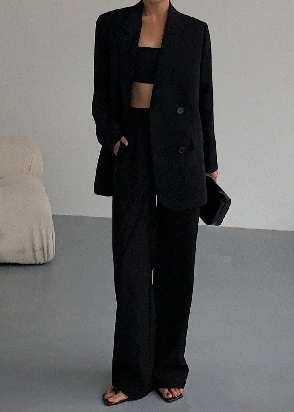 Kadın Büyük Beden Siyah Blazer