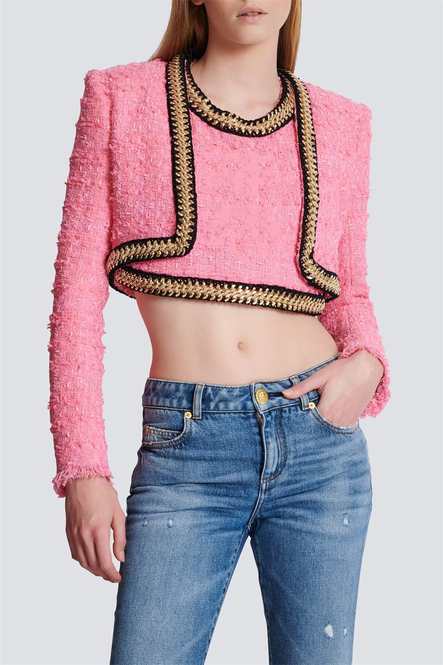 Betty Tweed Zincirli Kısa Ceket