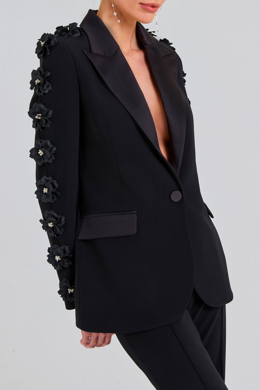 Elise Çiçek İşlemeli Blazer İkili Takım