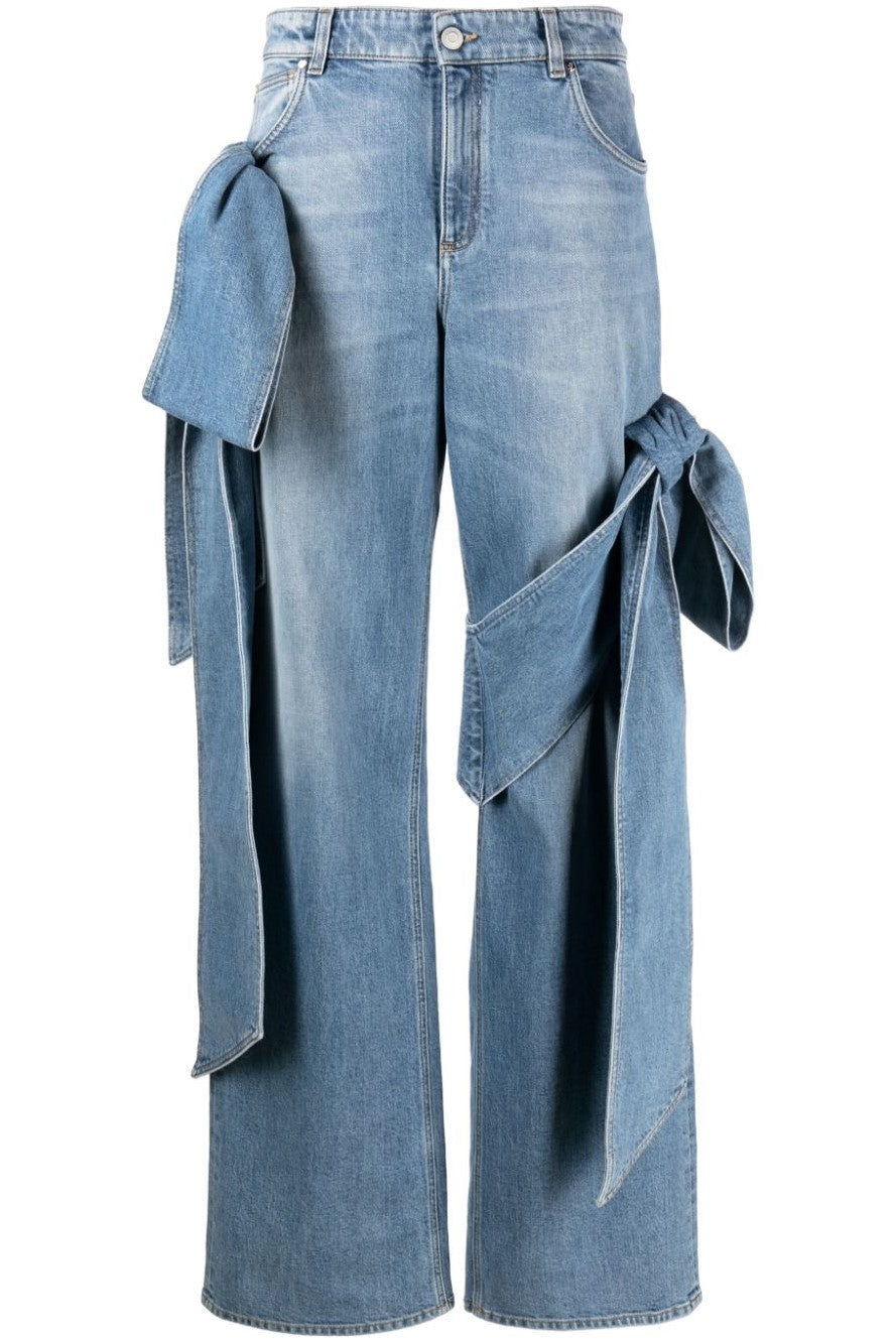 Camille Fiyonklu Denim Üst - Mavi
