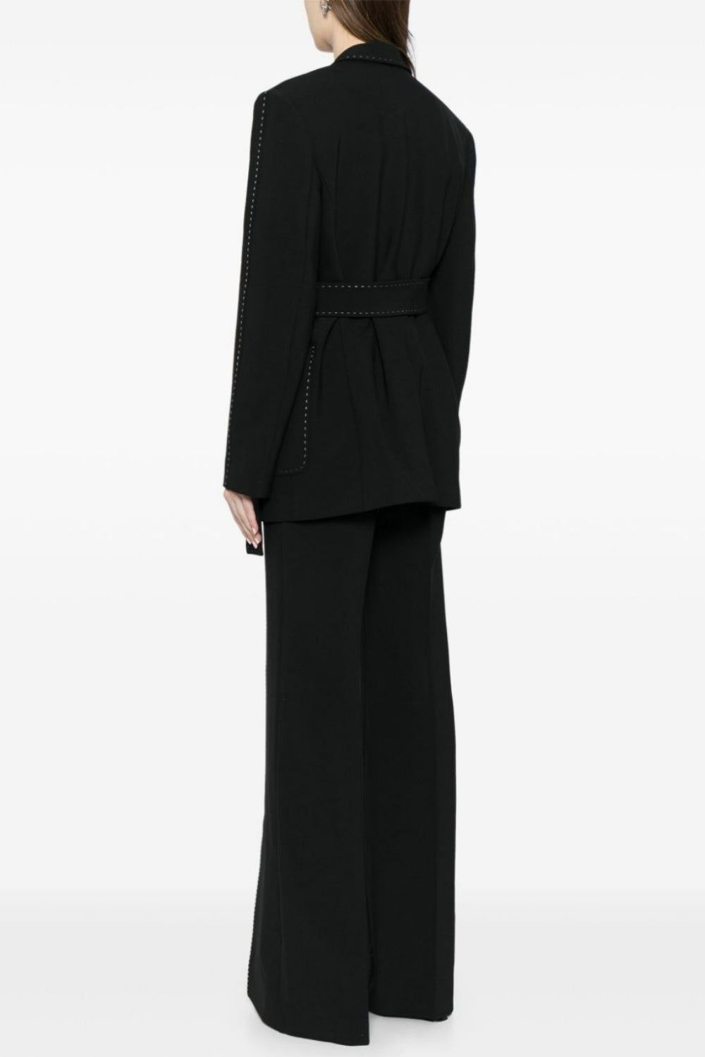 Ishara Dikiş Kuşaklı Blazer İki Parça Takım