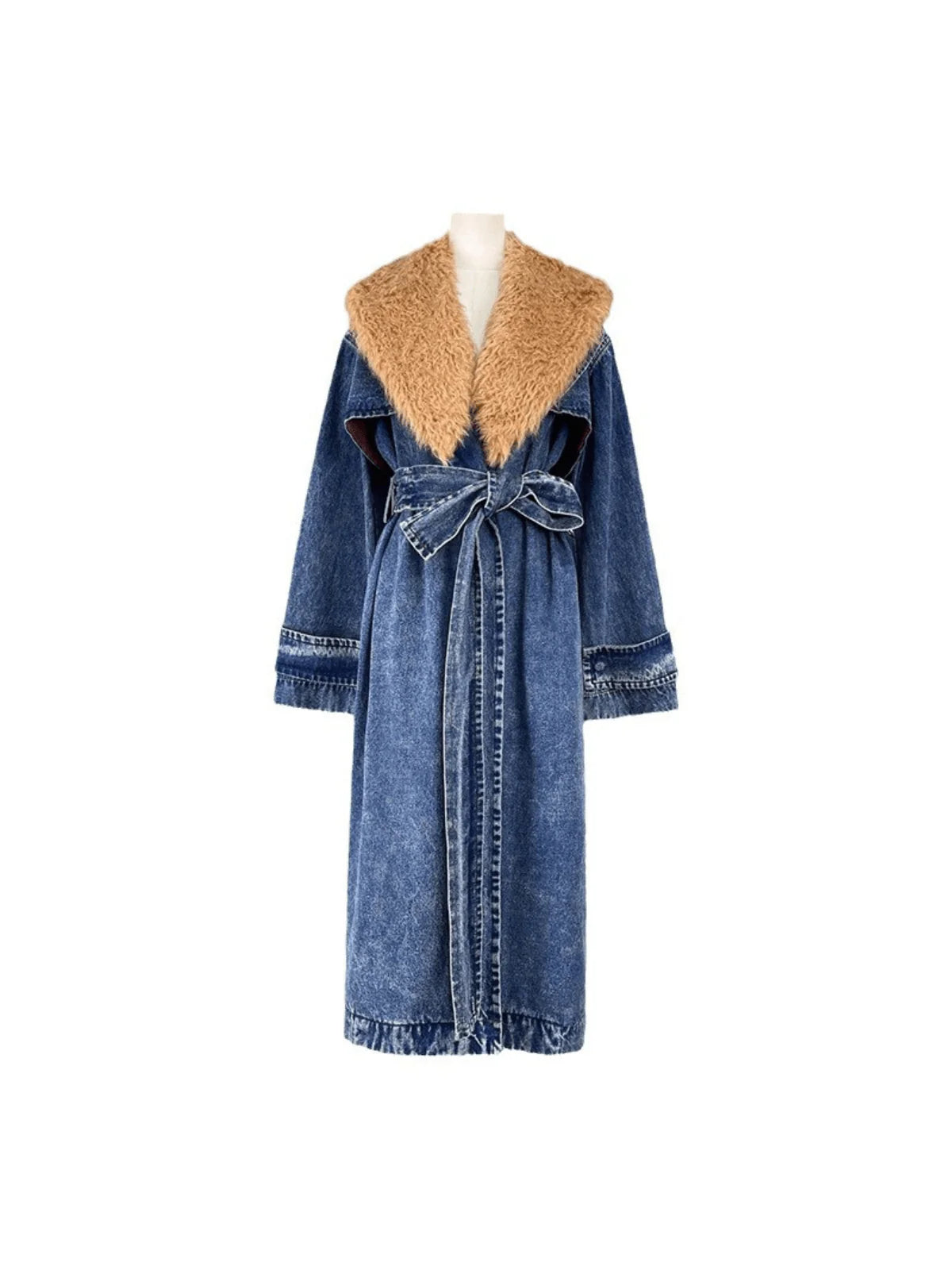 Noelle Denim Kürklü Trençkot