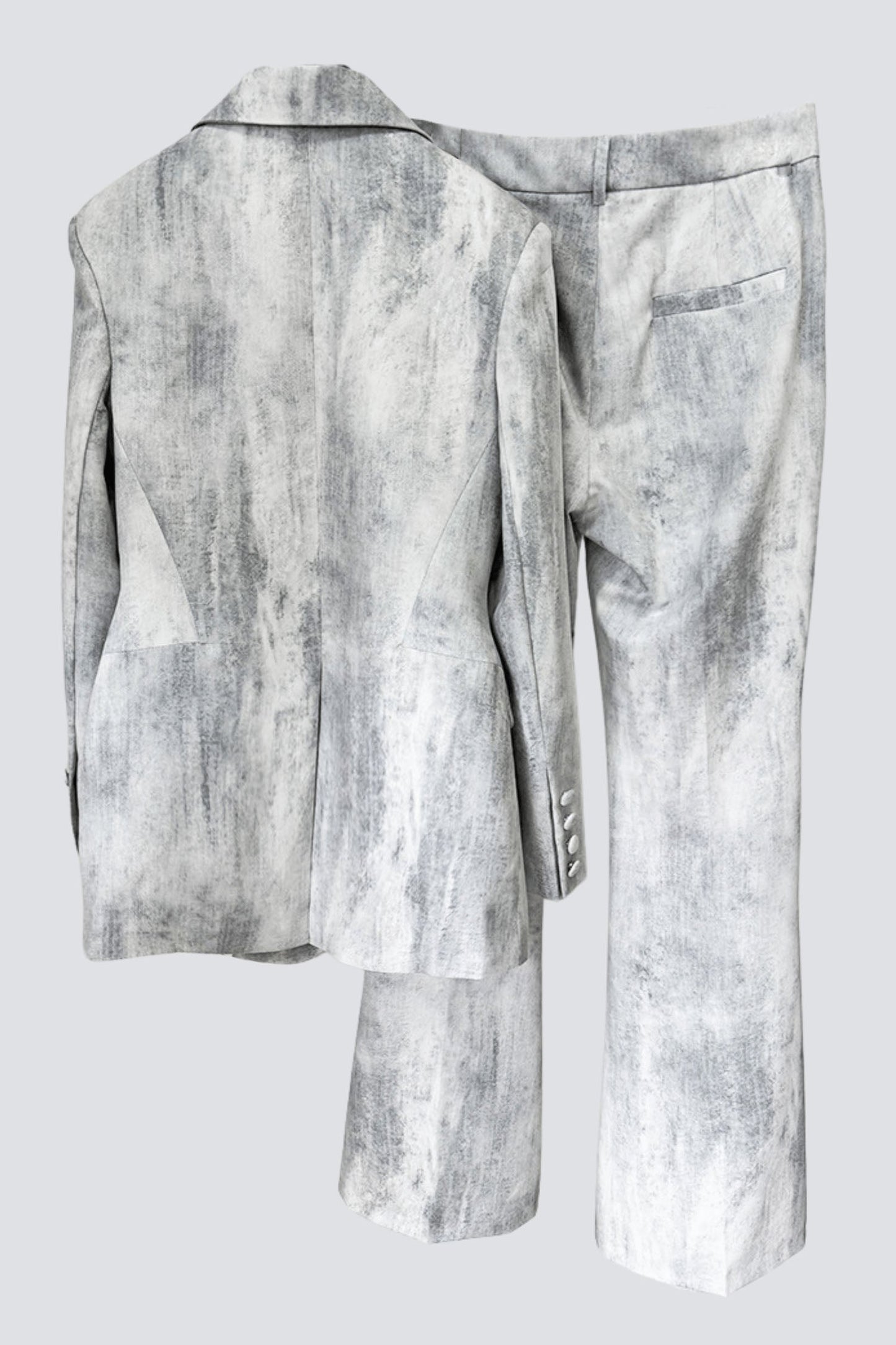 Isleta Desenli Blazer İkili Takım - Gri