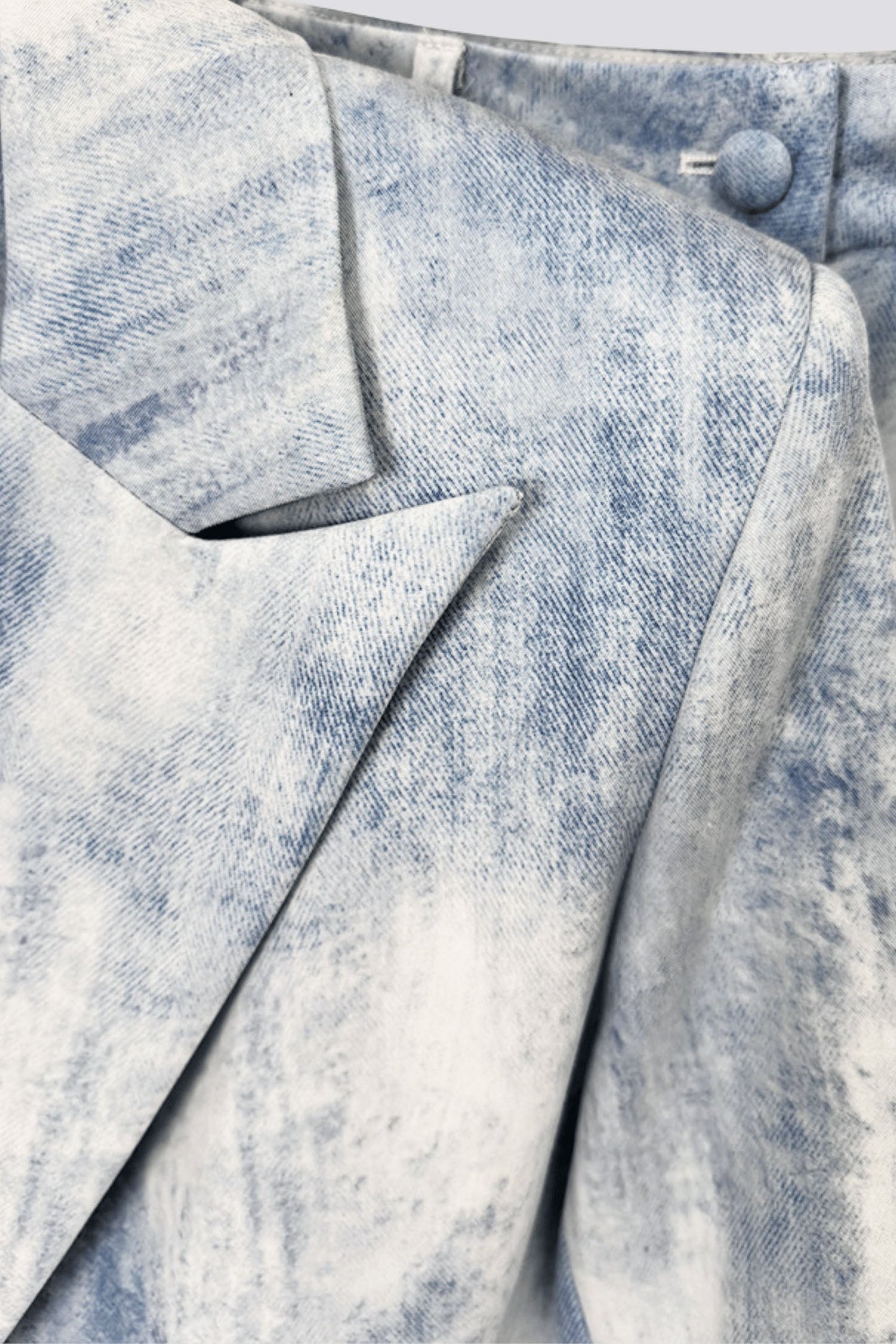 Isleta Desenli Blazer İkili Takım - Mavi