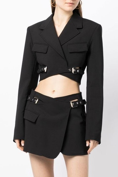 Jayla Kısa Kesim Blazer - Siyah