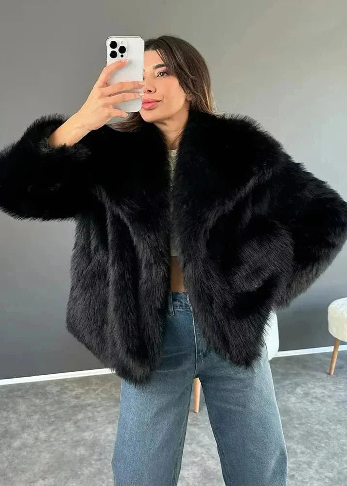 Lüks Suni Kürk Kışlık Mont