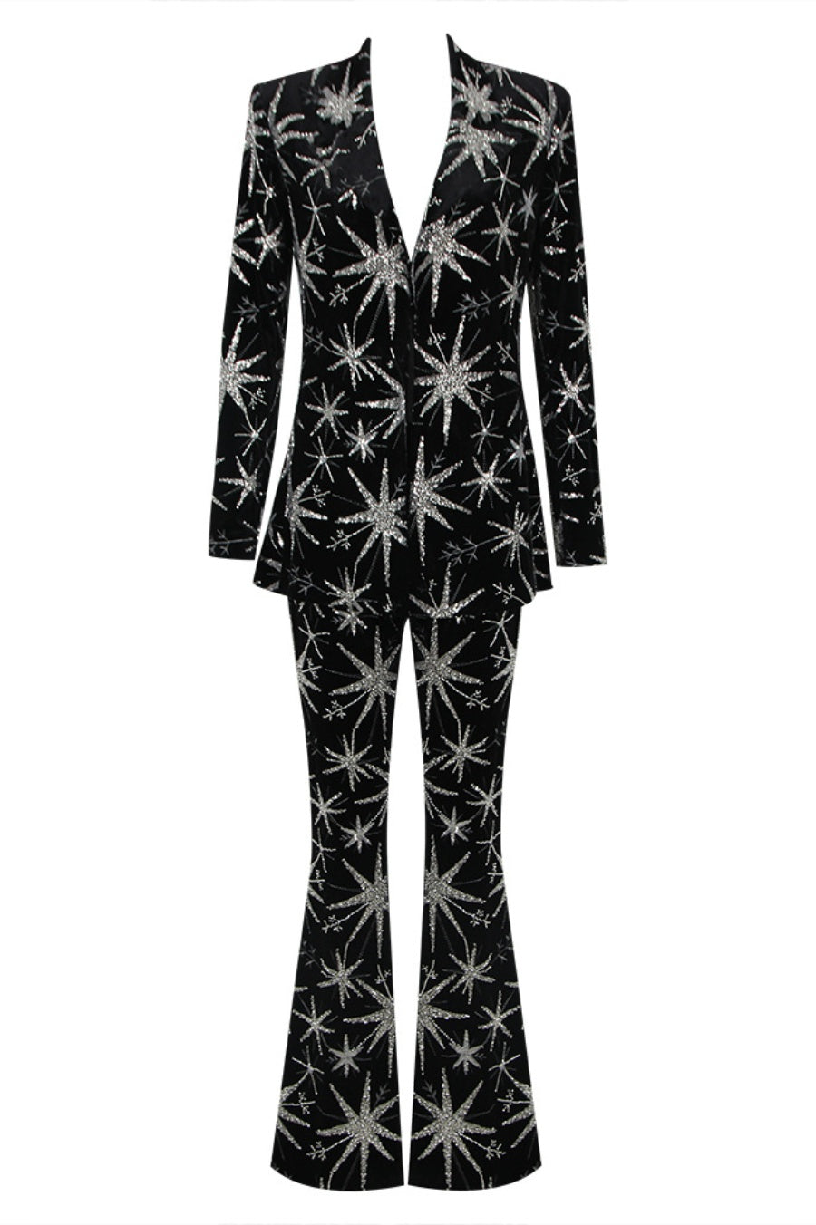 Marigo Yıldız Simli Nakışlı Blazer İkili Takım