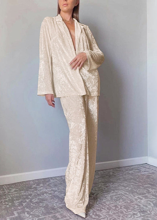 Velvet Luxe Lounge Takımı - İki Parça Rahat Kalıp Pijama Takımı