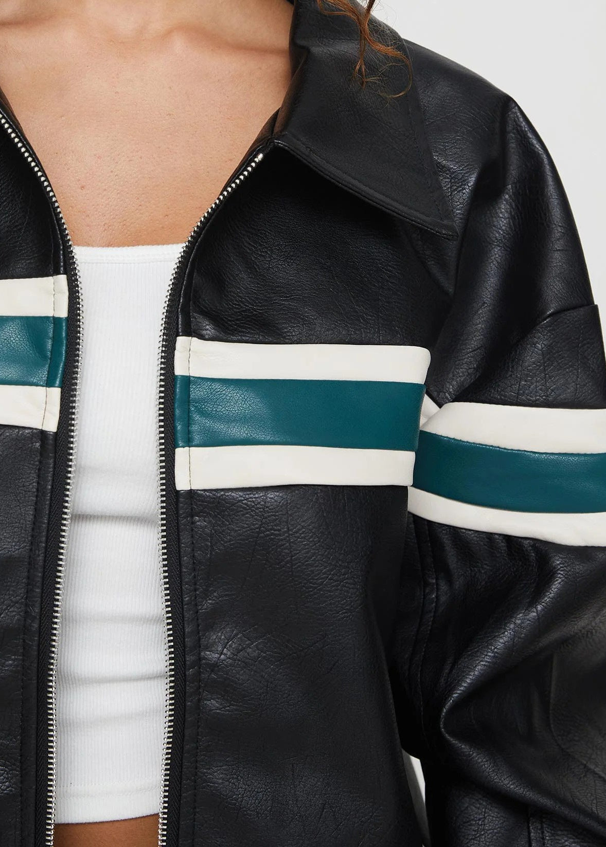 Racer - Suni Deri Bomber Ceket