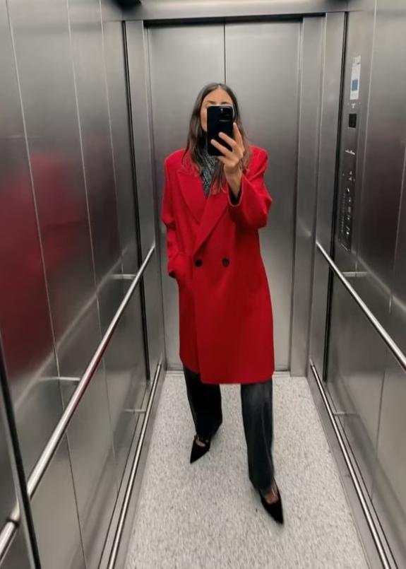 Scarlet Elegance Kruvaze Pardesü