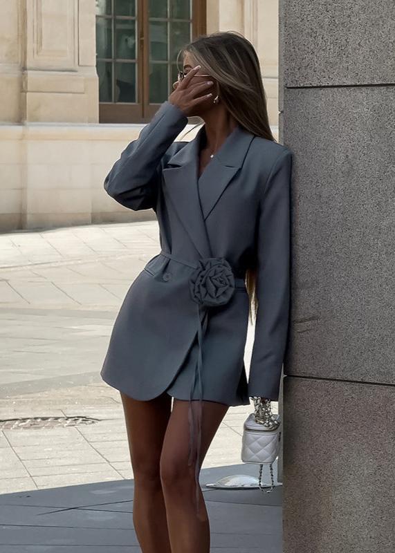 Arduvaz Çiçek Kuşaklı Blazer