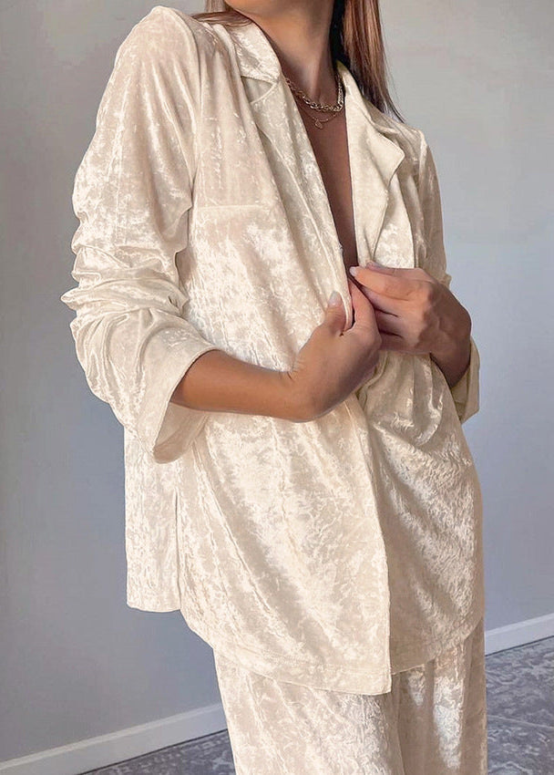 Velvet Luxe Lounge Takımı - İki Parça Rahat Kalıp Pijama Takımı