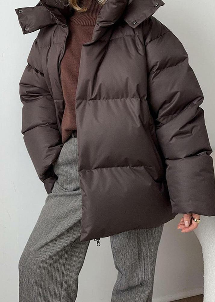 Oversize Şişme Ceket - Bordo