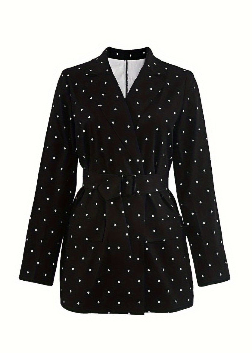 Puantiyeli Kuşaklı Blazer