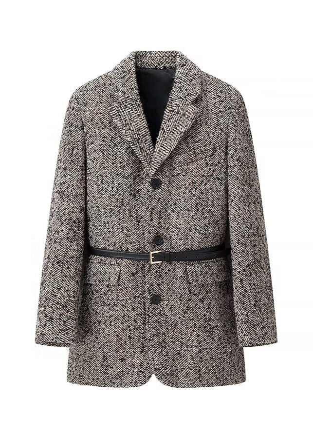 Tüvit Kuşaklı Blazer Ceket