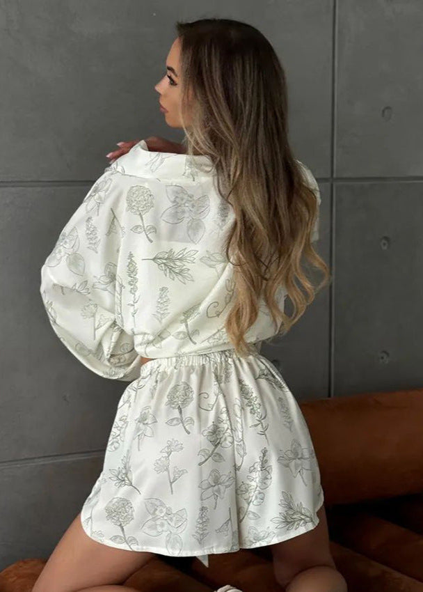 Flora - İki Parça Çiçekli Salon Takımı
