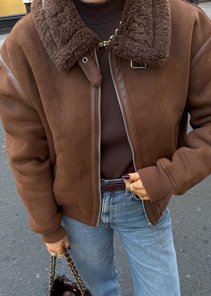 Riley Aviator Stili Kürklü Ceket