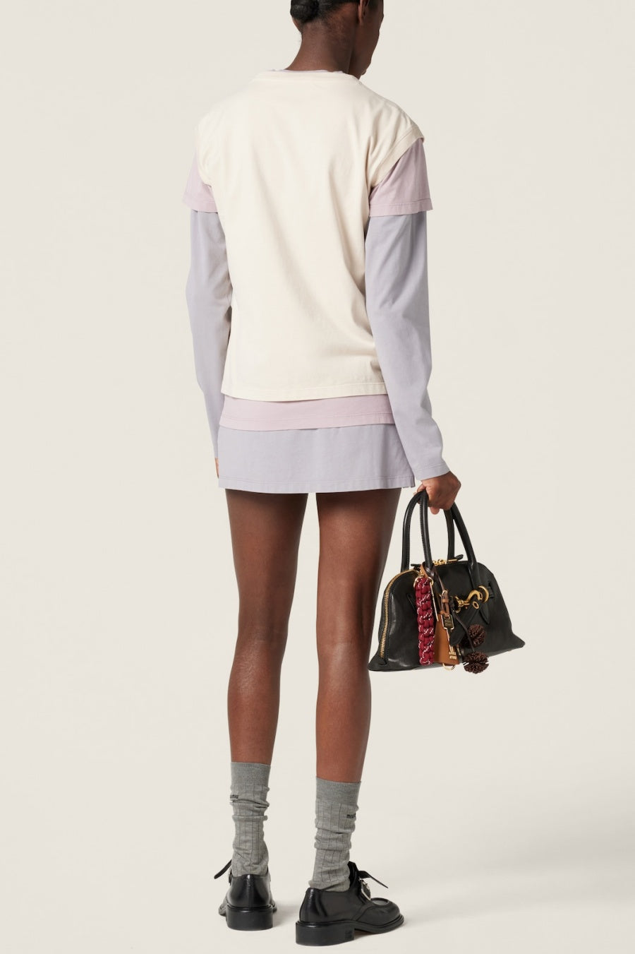 Ophelia Üç Parçalı Set T-Shirt - Bej