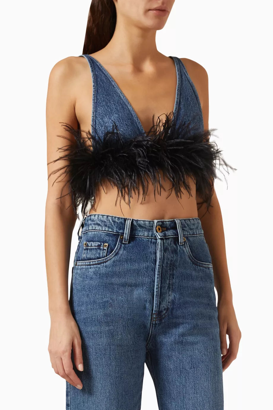 Ruth Tüylü Denim Üst