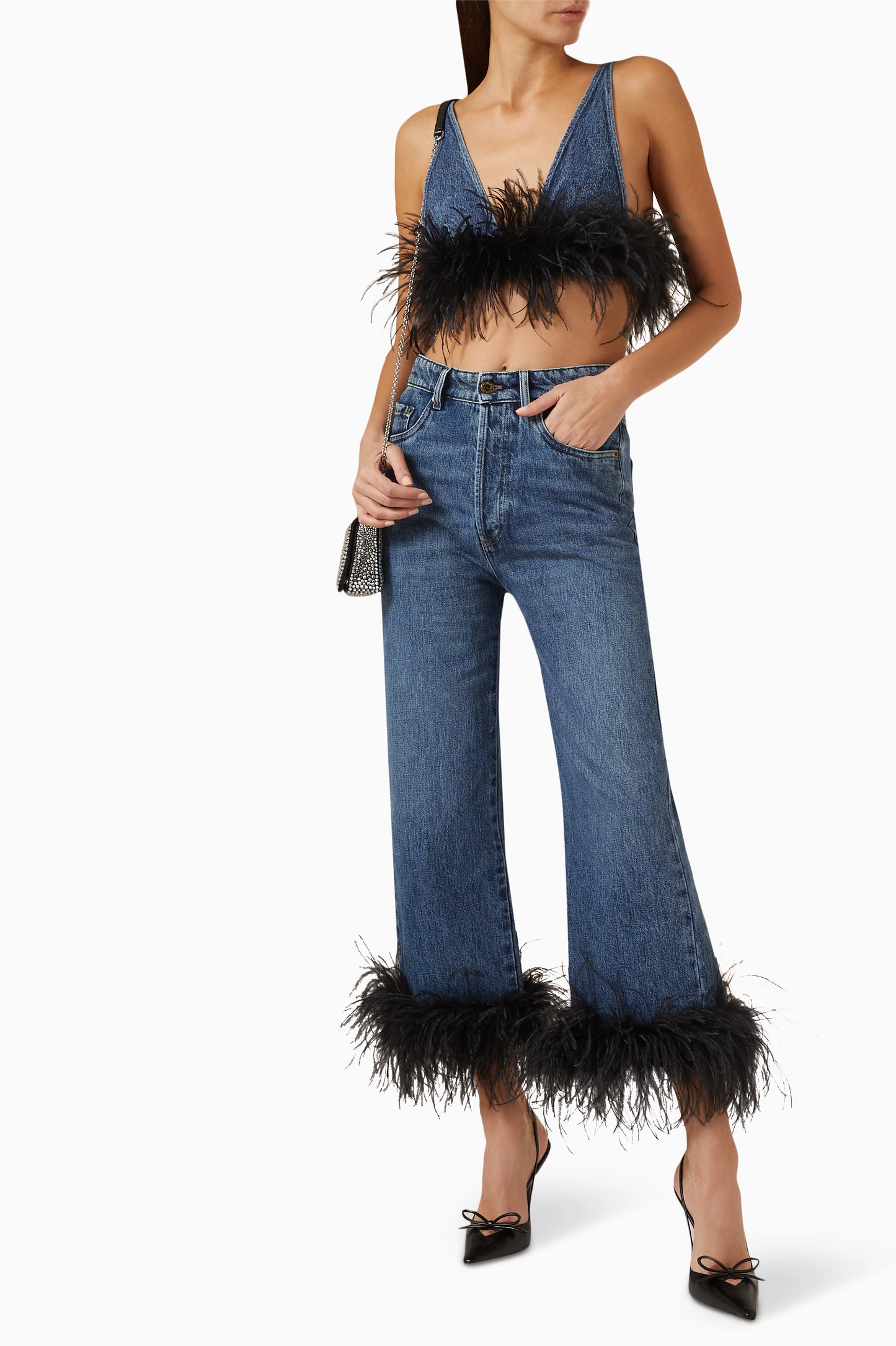 Ruth Tüylü Denim Üst