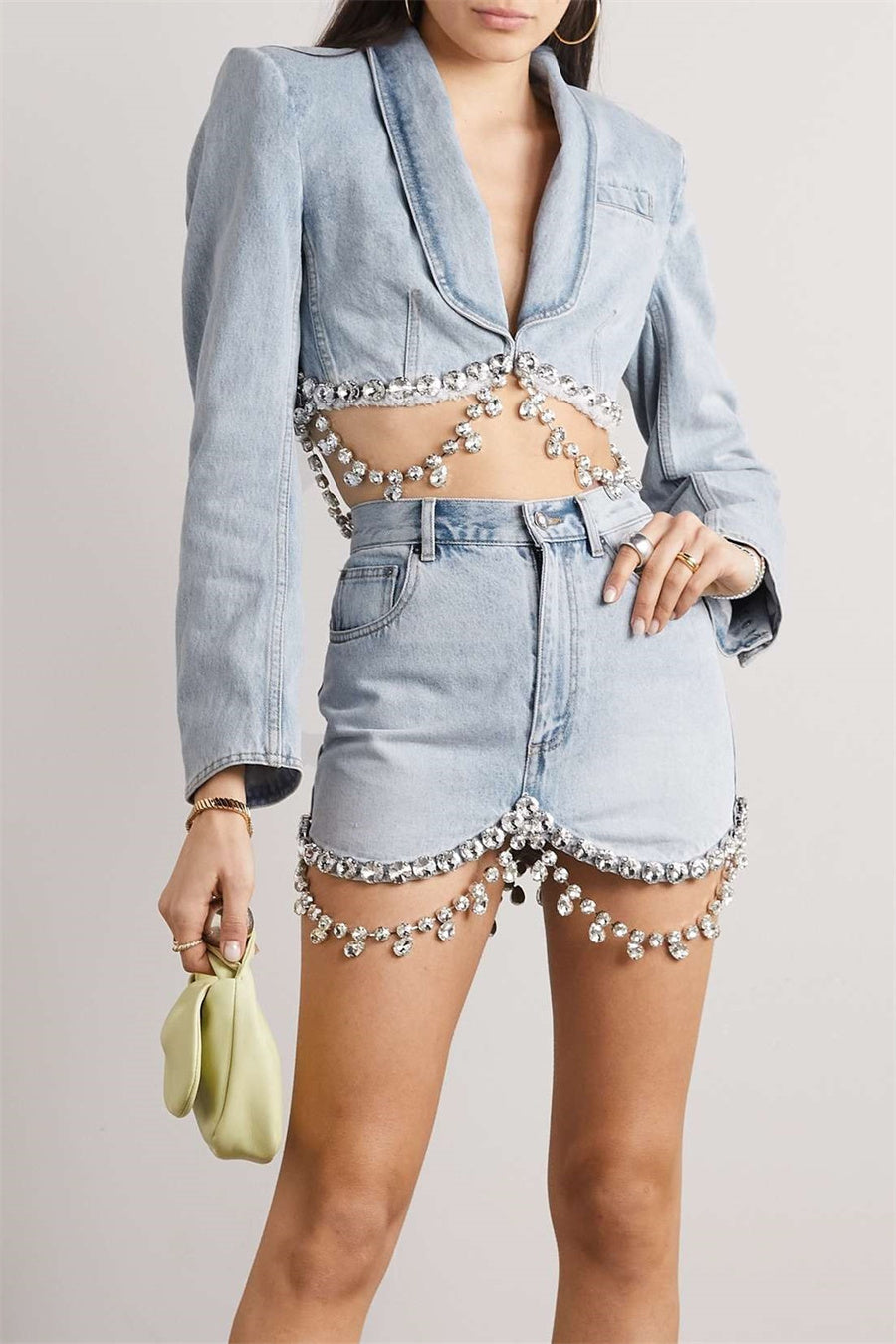 Tiana Taşlı Denim Blazer