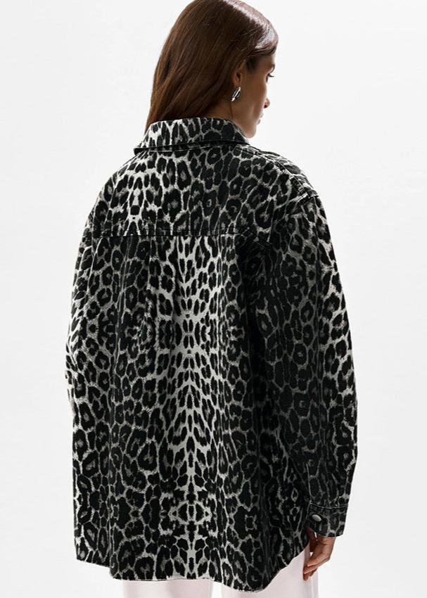 Tigra Leopar Desenli Oversize Ceket