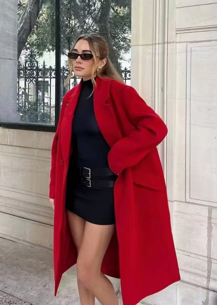 Scarlet Elegance Kruvaze Pardesü