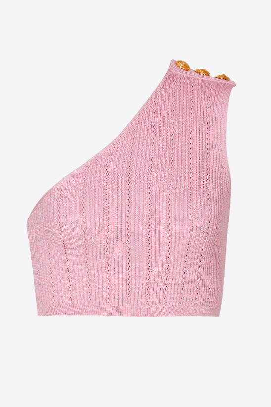 Lynn Tek Omuz Örgü Takım - Pembe