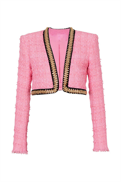 Betty Tweed Zincirli Crop Top