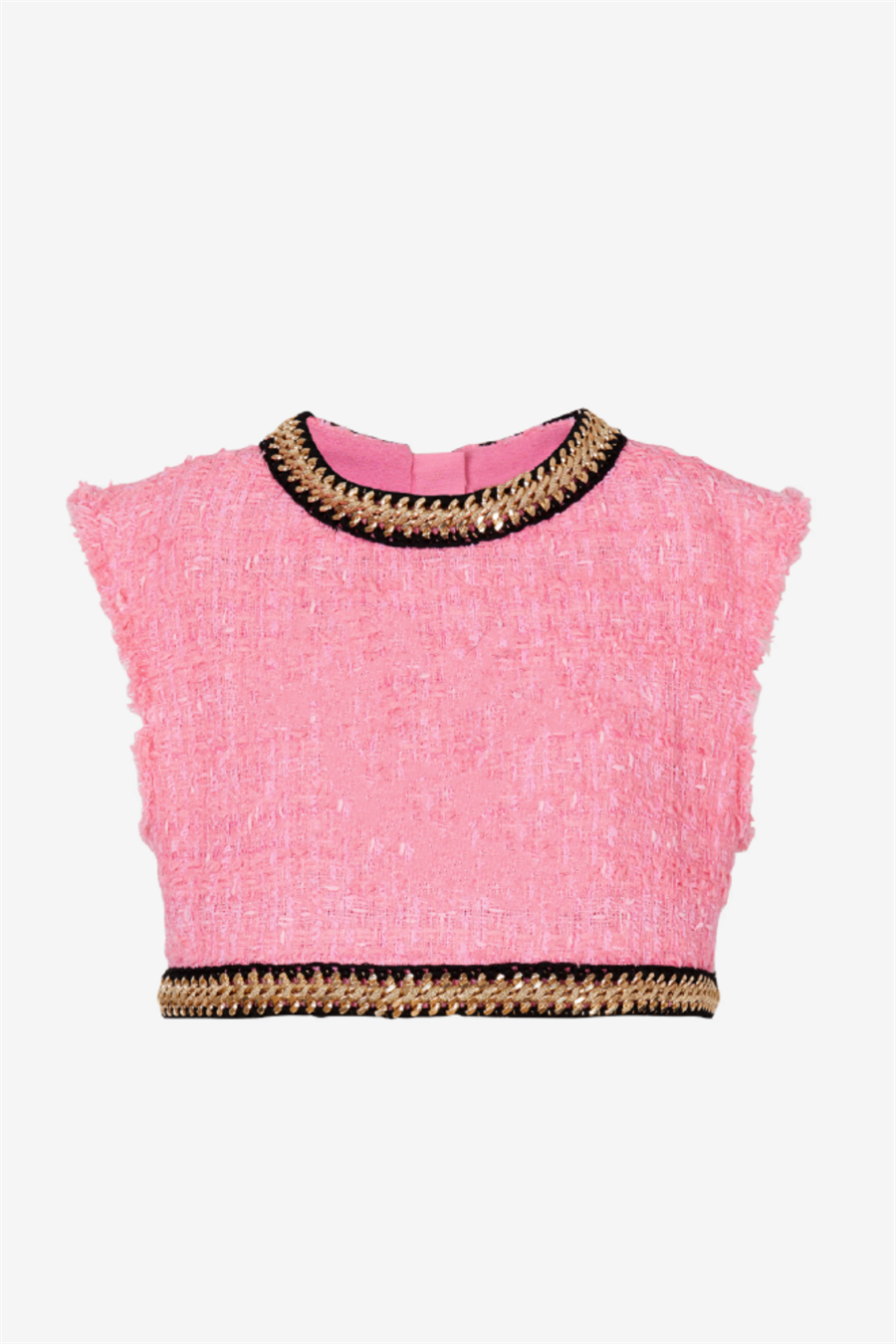 Betty Tweed Zincirli Crop Top
