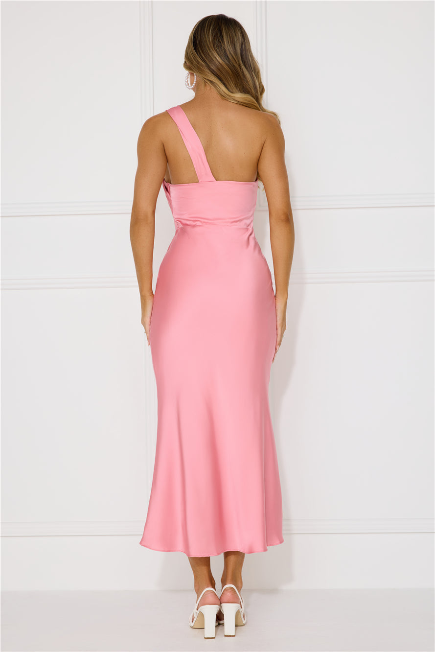 Adore Sunsets Midi Elbise Pembe