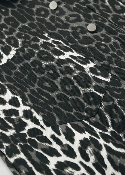 Tigra Leopar Desenli Oversize Ceket
