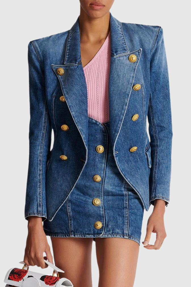 Brittia Düğmeli Denim Ceket