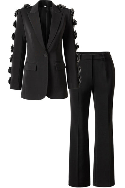 Elise Çiçek İşlemeli Blazer İkili Takım