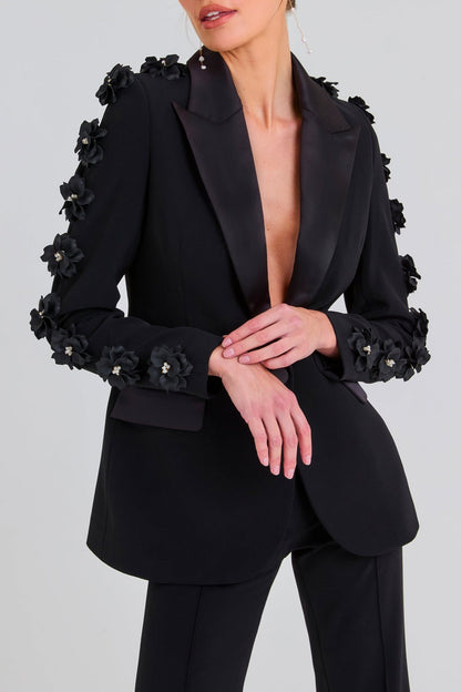 Elise Çiçek İşlemeli Blazer İkili Takım