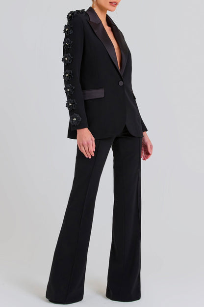 Elise Çiçek İşlemeli Blazer İkili Takım