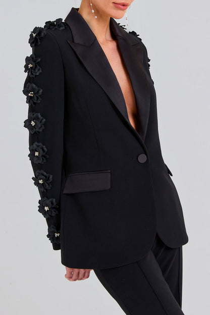 Elise Çiçek İşlemeli Blazer İkili Takım