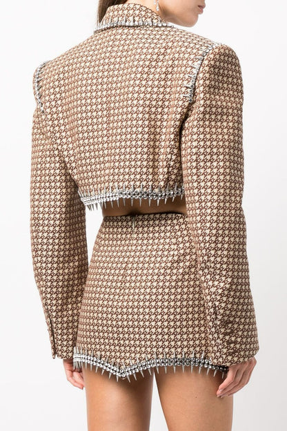 Frederica Kristal Taşlı Blazer Takım