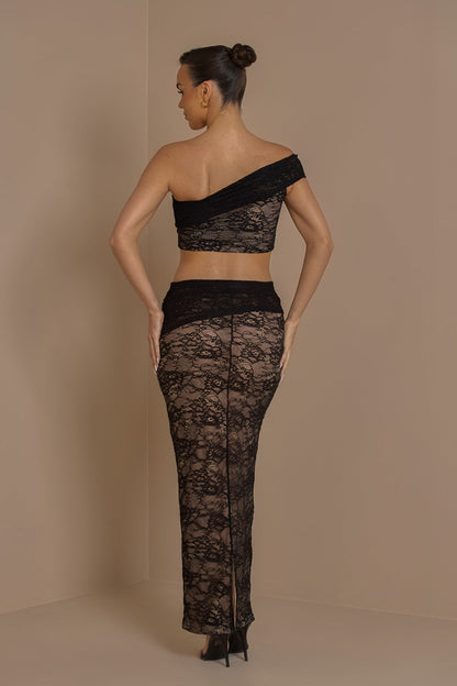 Noir Petal İki Parçalı Set