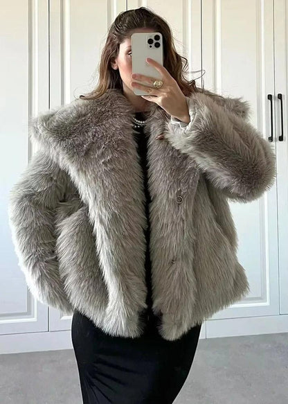 Lüks Suni Kürk Kışlık Mont