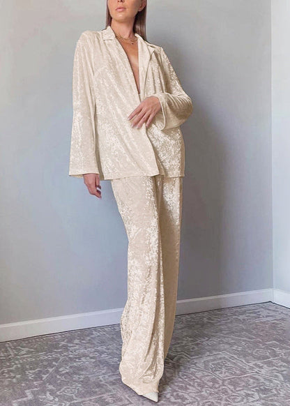 Velvet Luxe Lounge Takımı - İki Parça Rahat Kalıp Pijama Takımı
