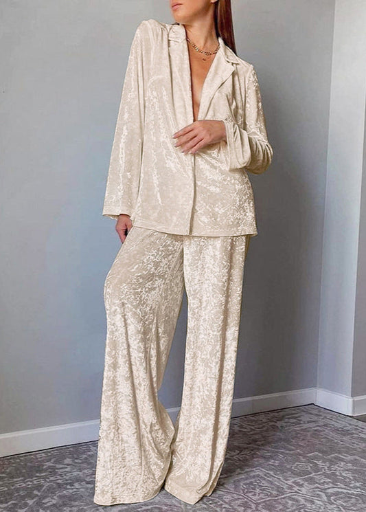 Velvet Luxe Lounge Takımı - İki Parça Rahat Kalıp Pijama Takımı