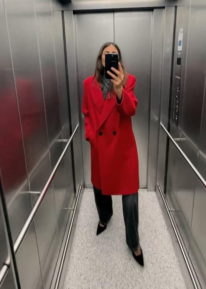 Scarlet Elegance Kruvaze Pardesü