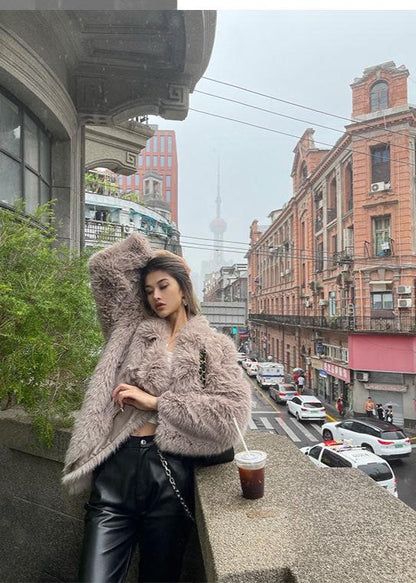 Luxefox Takım Yaka Kürk Mont
