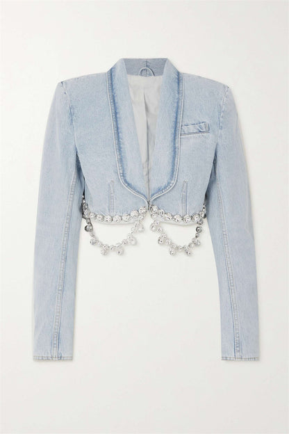 Tiana Taşlı Denim Blazer
