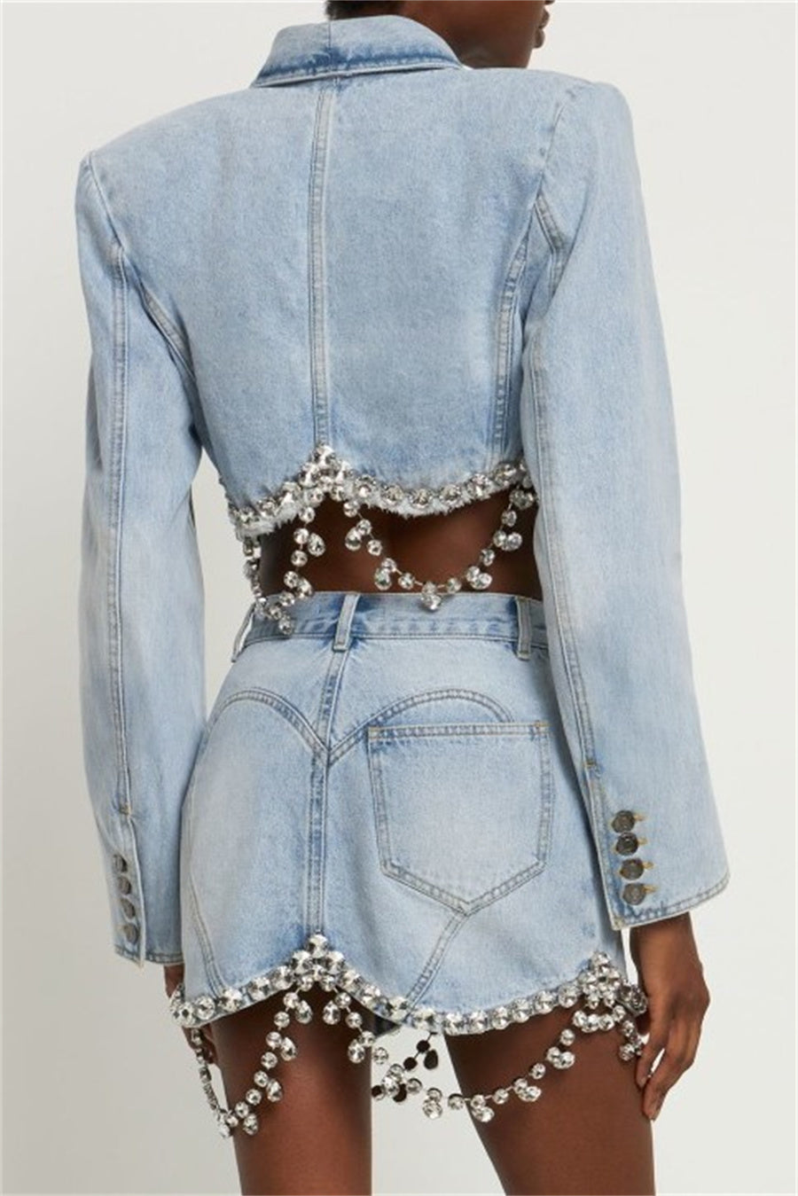 Tiana Taşlı Denim Blazer
